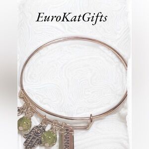 Silver bangle Yoga zen bracelet Namaste Hand Crafted adjustable NWT